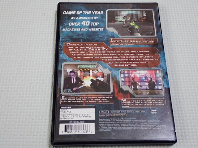 PS2DEUS EX THE CONSPIRACY CO kĔ  Q[{/\tg 