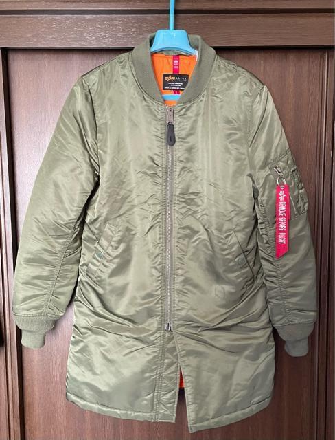 【美品】Alpha Industries MA-1 ロングジャケット Sサイズ 美品 ALPHA INDUSTRIES INC アルファ ロング MA-1 ミリタリー