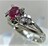 Pt900 プラチナ リング 指輪 ルビー0.35ct ダイヤ0.10ct