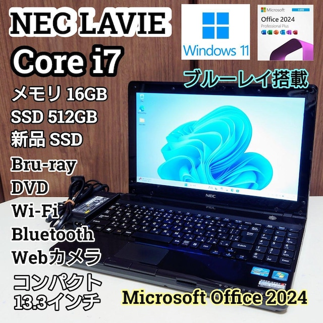 NEC LaVie Corei7 16GB SSD512GB u[C Excel Word PowerPoint J   PC{/Ӌ@ 