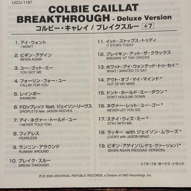 yCOLBIE CAILLATzBREAKTHROUGH  CD/DVD/rfI 