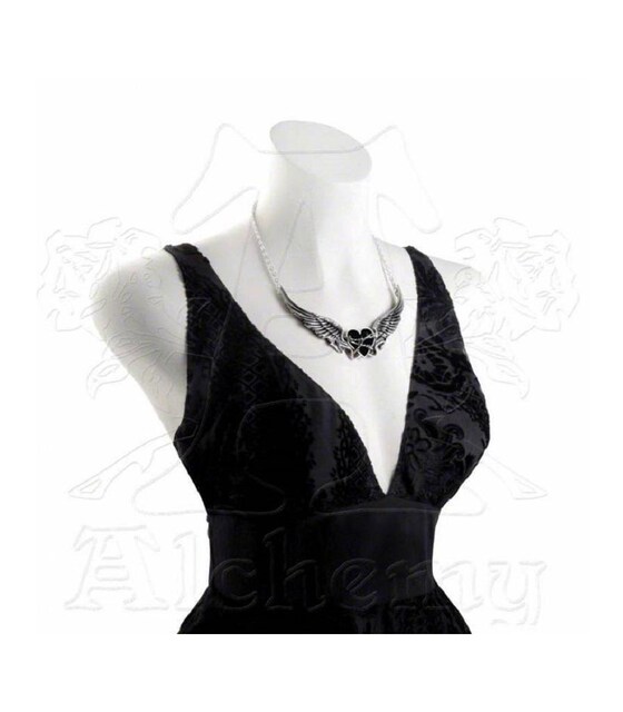 ALCHEMY GOTHIC: Black Romance necklace  ANZT[/v 