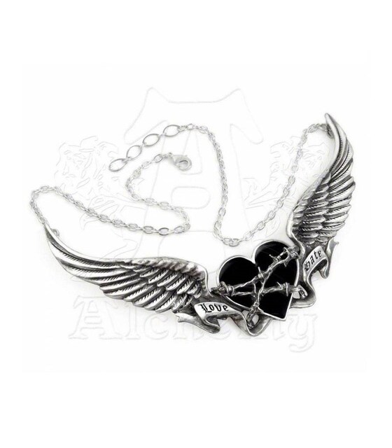ALCHEMY GOTHIC: Black Romance necklace  ANZT[/v 