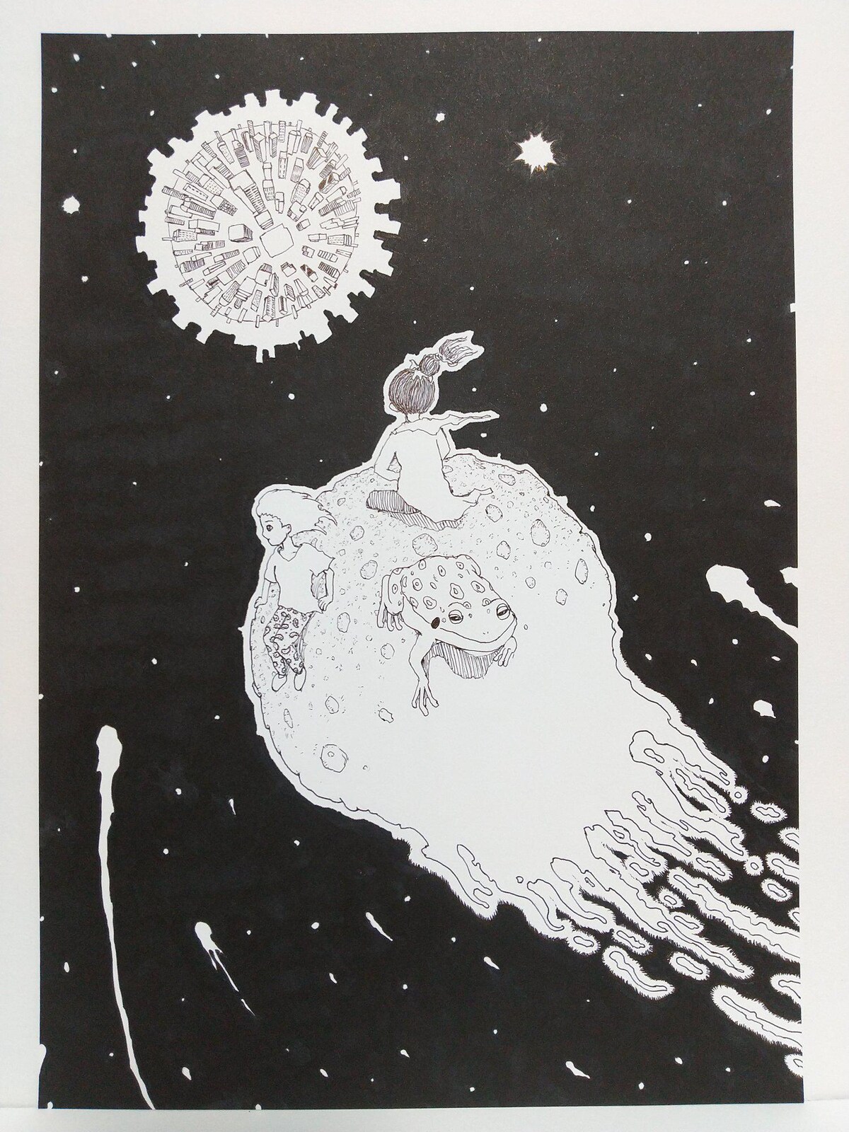 手描きイラスト オリジナル 原画 アナログイラスト 匿名