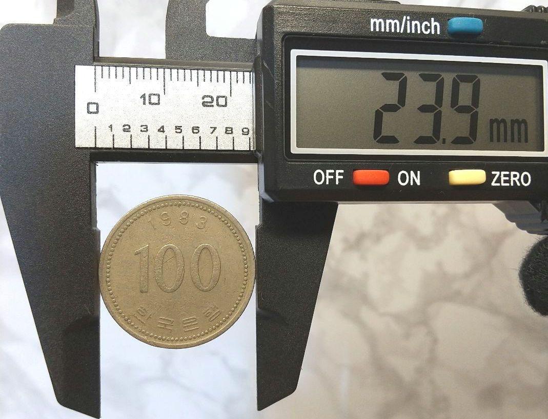 大韓民国100ウォン硬貨 1983年 直径23.9mm 外国コイン 100 韓国