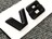 V8エンブレム ベンツ風 マッドブラック 艶消し黒