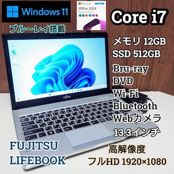 FUJITSU LIFEBOOK Corei7 12GB SSD512GB u[C tHD Office2024