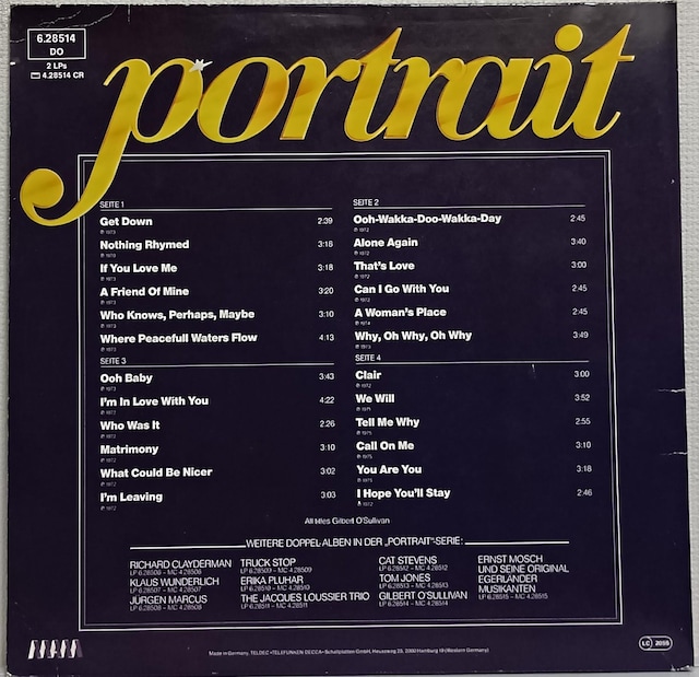 2LP(UK)Mo[gEITo(Gilbert O'Sullivan)/|[gCg(Portrait) 070726  CD/DVD/rfI 