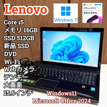 Lenovo Corei5 16GB SSD512GB DVD WebJ Windows11 Office2024