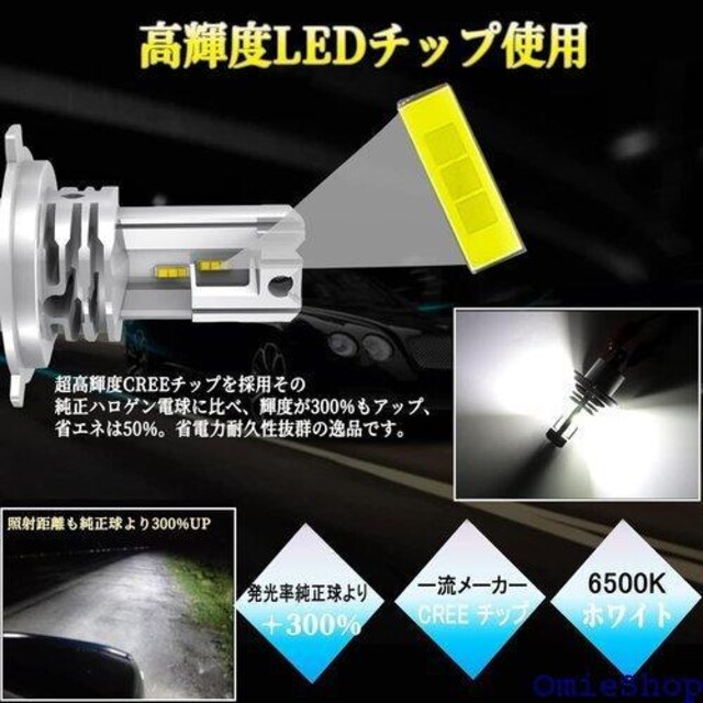 LTONXEN ԗp LED wbhCg H4 Hi ԎΉ 6500K zCg DC9-32V 2 401  /oCN