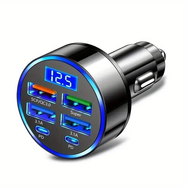 X690~jo[T 6-in-1 ԍڏ[d fW^fBXvCtQC3.0 & QC3.1}[d USB|[g