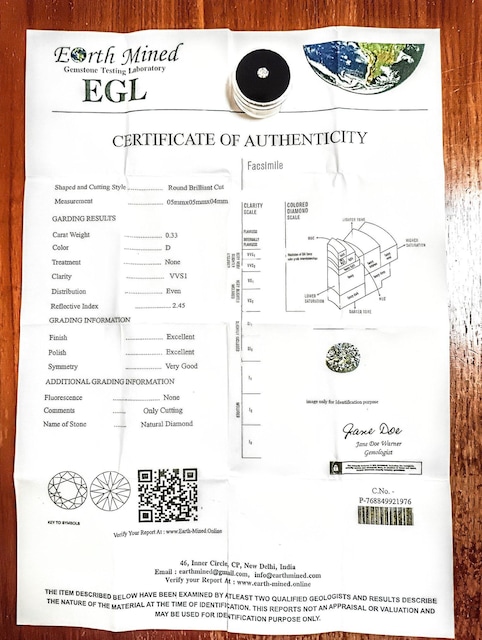 Vigp COA 0.33ct _Ch[X DJ[  ANZT[/v 