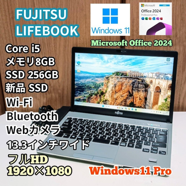 FUJITSU LIFEBOOK Corei5 8GB SSD256GB WebJ  tHD  Windows11   PC{/Ӌ@ 