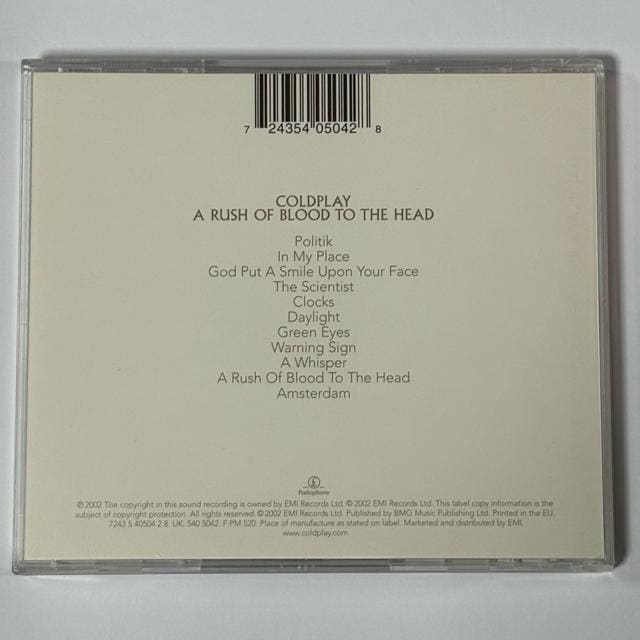 COLDPLAY / A Rush of Blood to the Head  CD/DVD/rfI 