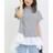 新品タグ付き 異素材切り替えフリルヘムチュニック インシード L