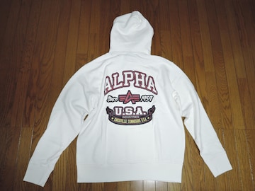Vi ALPHA INDUSTRIES At@ C_Xg[Y XEFbg p[J[ L wS vI[o[ HOODIE
