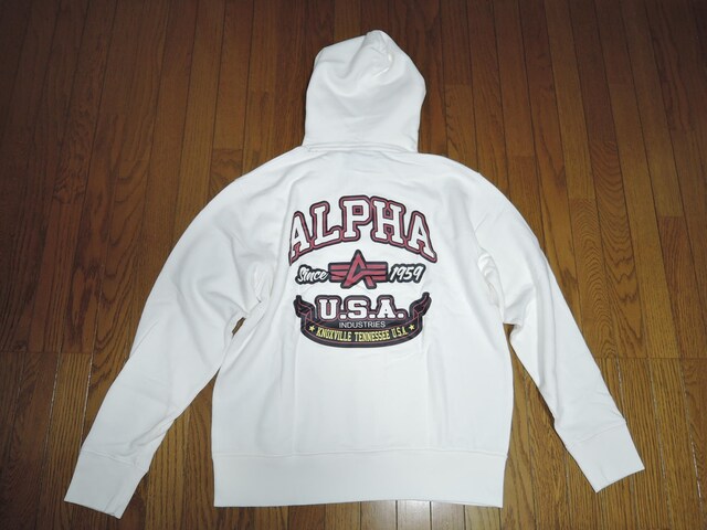 Vi ALPHA INDUSTRIES At@ C_Xg[Y XEFbg p[J[ L wS vI[o[ HOODIE   uh 