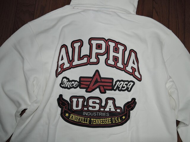 Vi ALPHA INDUSTRIES At@ C_Xg[Y XEFbg p[J[ L wS vI[o[ HOODIE  uh 