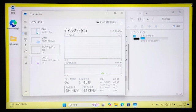 MouseComputer Corei7 8GB SSD256GB Windows11 Office2024 tHD  PC{/Ӌ@ 