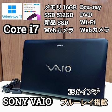 SONY VAIO Corei7 16GB ViSSD512GB u[C WebJ Windows11 Office