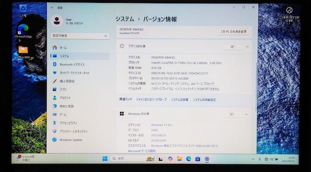 TOSHIBA dynabook Corei3 8GB SSD256GB Windows11 WebJ Office  PC{/Ӌ@ 