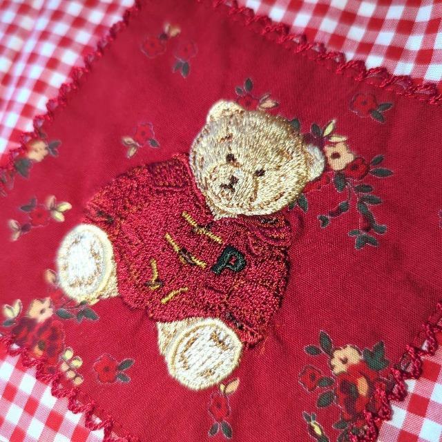 ハート ピンクハウスロゴ刺繍 スカート チェック くまちゃん