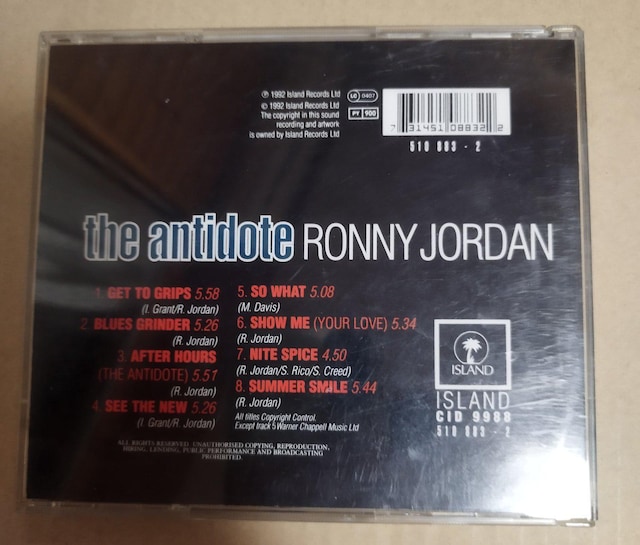 Ronny Jordan/Antidote@j[EW[_/AeB_Eg  CD/DVD/rfI 