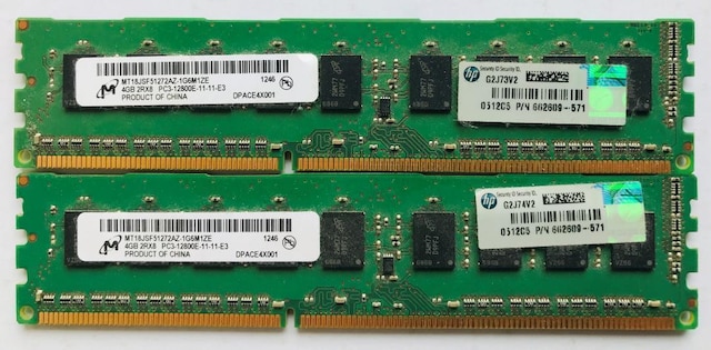 Micron@}CN @8GB@4GB~2@2R~8@PC3-12800E@11-11-E3 HP ECC   PC{/Ӌ@ 