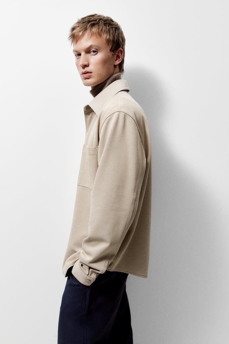 新品☆ZARA ザラ シャツ付きジャケット アウター M ネイビー ZARA - ZARA MAN チェック柄 シアサッカーコーチジャケット
