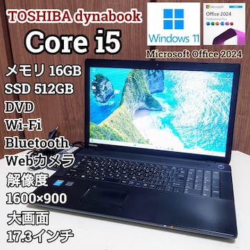 TOSHIBA dynabook Corei5 16GB SSD512GB 17.3C`  DVD WebJ