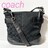 COACH コーチ シグネチャー ショルダーバッグ キャンバス レザー ブラック