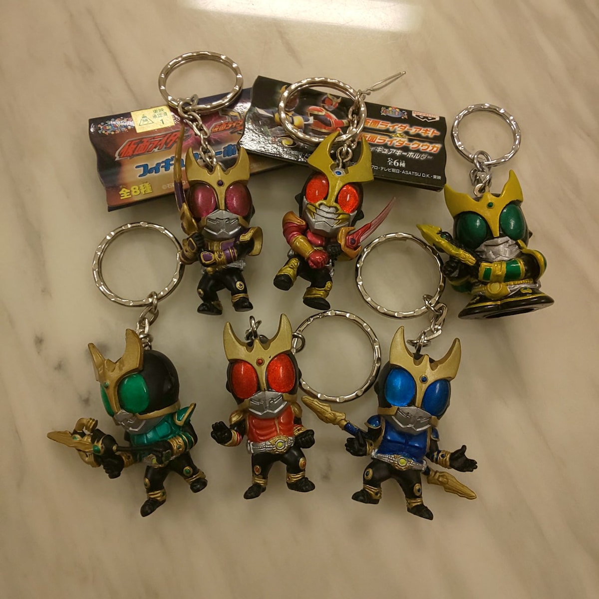 超クウガ展　仮面ライダークウガ　フェイスキーホルダー4種類セット 超クウガ展 『仮面ライダークウガ』フェイスキーホルダー4種類