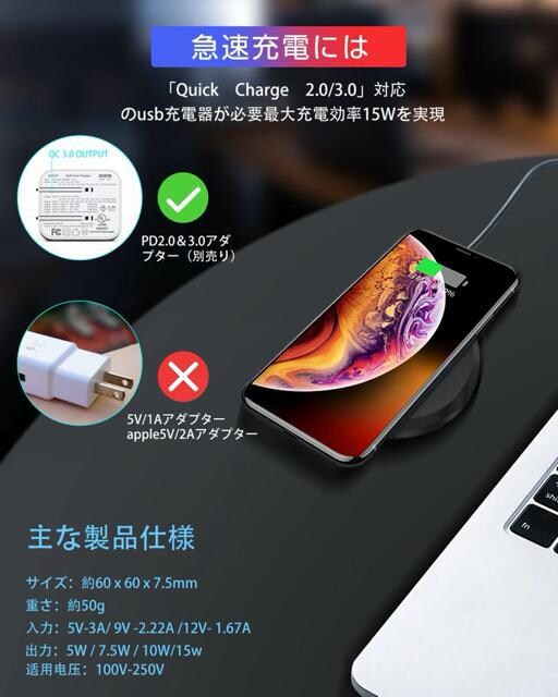 CX[d 15W/10W/7.5W/5W yQiF؁zyPSEF؍ς݁z USB-Cڑ CX`[W[ C[d