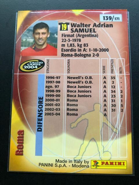 QOOScalcio PANINI/NO-PRXE|}EWalter AdrianESAMUEL  g[fBOJ[h 
