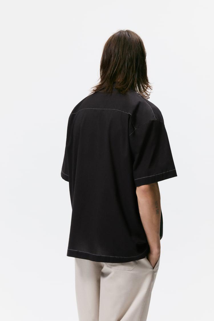 ☆ZARA ザラ ポケット ステッチ シャツ 半袖/メンズ/S☆新品
