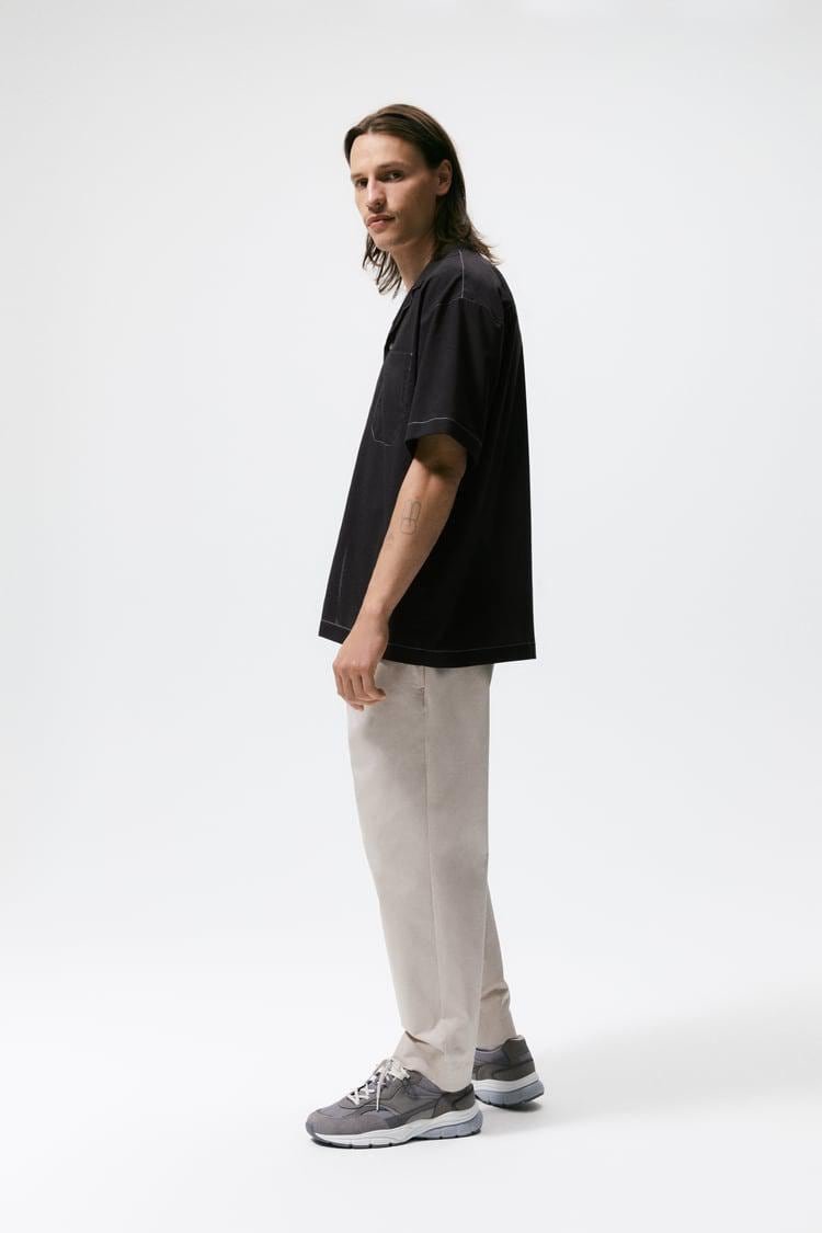 ★ドイツ発*ZARA*新作*刺繍半袖オーバーシャツ/BROWN★ 02878304717-p.jpg?ts=1751454875103