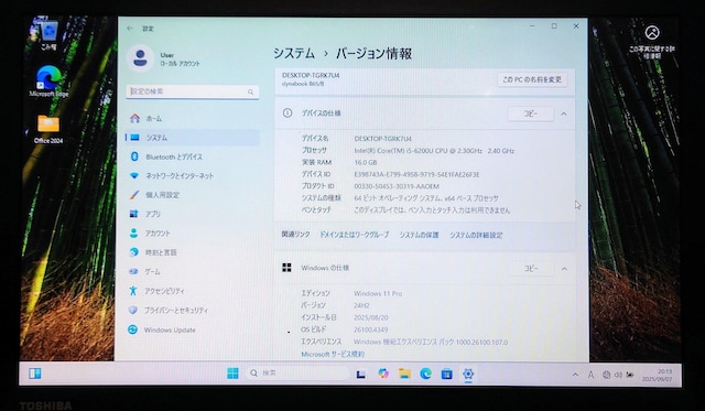 TOSHIBA dynabook Corei5 16GB SSD512GB Windows11 Office2024 DVD  PC{/Ӌ@ 