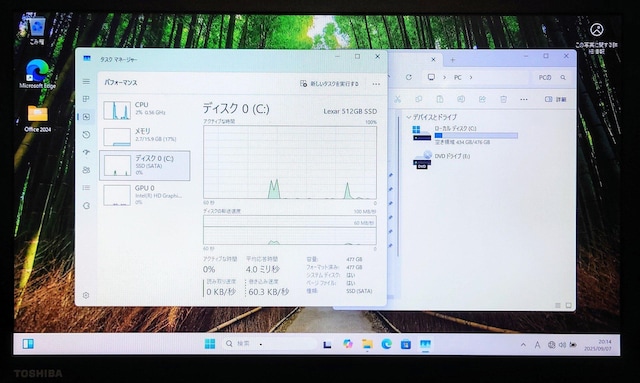 TOSHIBA dynabook Corei5 16GB SSD512GB Windows11 Office2024 DVD  PC{/Ӌ@ 