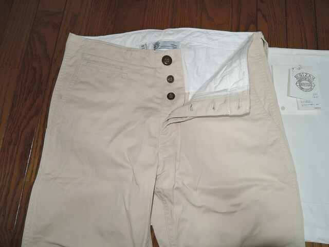 VISVIM rYr HIGHER-WATER CHINO S IVORY GIZA V`mpc BYB AC{[  uh 