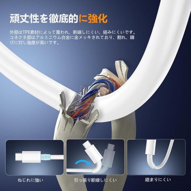 USB-CP[u 100W/5A PDΉ 3{Zbg ^Cvc P[u }[d f[^] fh~ ϋv  Ɠd/AV 