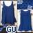 【新品/GU】ドット柄ペプラムノースリカットソー