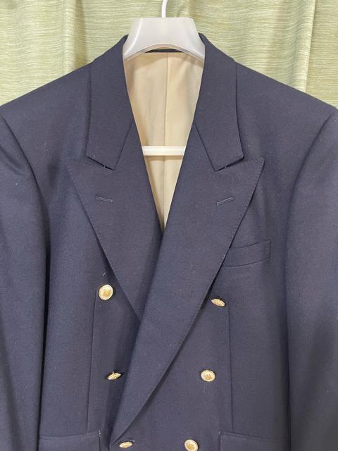 アクアスキュータム　紺ブレ　ダブルジャケット　金ボタン　ウール　Mサイズ アクアスキュータム Aquascutum 紺ブレ ダブル 金ボタン 裏地