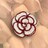 ハンドメイド♪ラメレース編み 薔薇風お花モチーフのブローチ