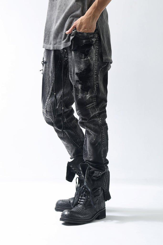 新品KMRiiケムリCotton Spandex Discharged Crush Pants 3
