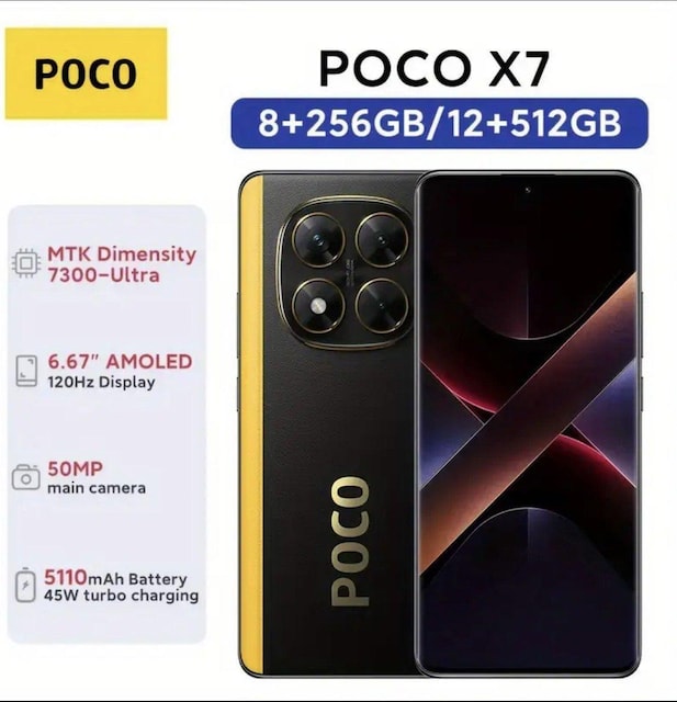 VI~ Xiaomi POCO X7 5G 8GB+256GB O[o {Ή SIMt[X}[gtH   Ɠd/AV 