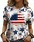 爆ヤス価格1090円★愛国的なアメリカン フラッグ プリント クルーネック Tシャツ 半袖 USAサイズL(日本サイズXL相当)