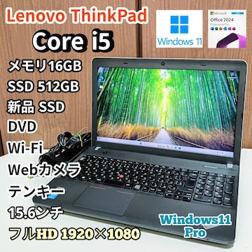Lenovo ThinkPad Corei5 16GB SSD512GB WebJ DVD Office2024