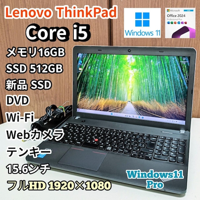 Lenovo ThinkPad Corei5 16GB SSD512GB WebJ DVD Office2024   PC{/Ӌ@ 