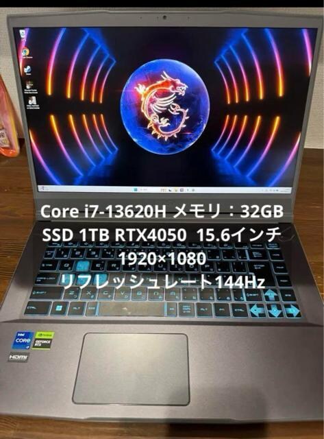 Q[~Om[g MSI Thin 15 B13VE i7-13620H 32GB RTX4050 SSD 1TB   PC{/Ӌ@ 