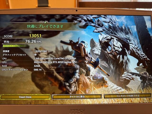 Q[~Om[g MSI Thin 15 B13VE i7-13620H 32GB RTX4050 SSD 1TB  PC{/Ӌ@ 